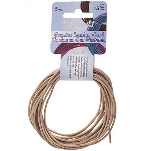 GENUINE LEATHER CORD 1,5MM NATURAL (5 YARDS)