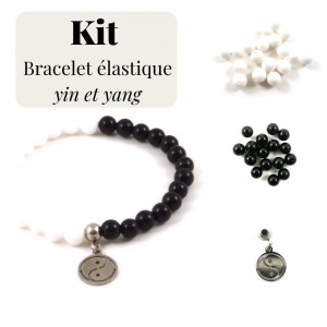 Kit pour fabrication de bracelet yin et yang