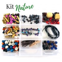 Kit pour fabrication de bijoux boîte Nature