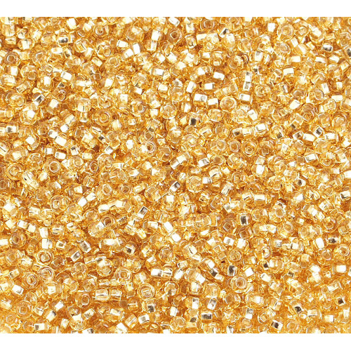 SEED BEAD NO. 10 SILVERLINED LIGHT GOLD