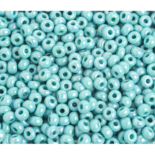 SEED BEAD NO. 6 OPAQUE TURQUOISE AB