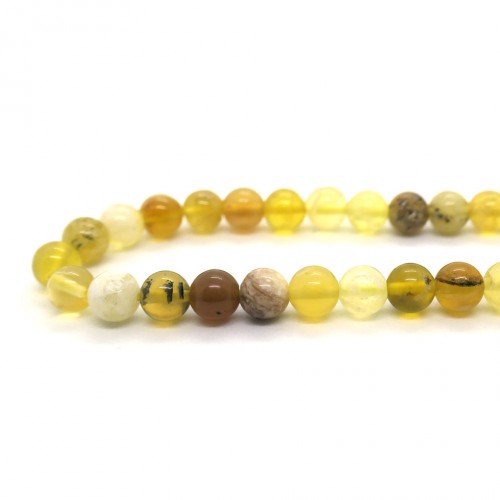 Round beads 6mm yellow Opal (strand)