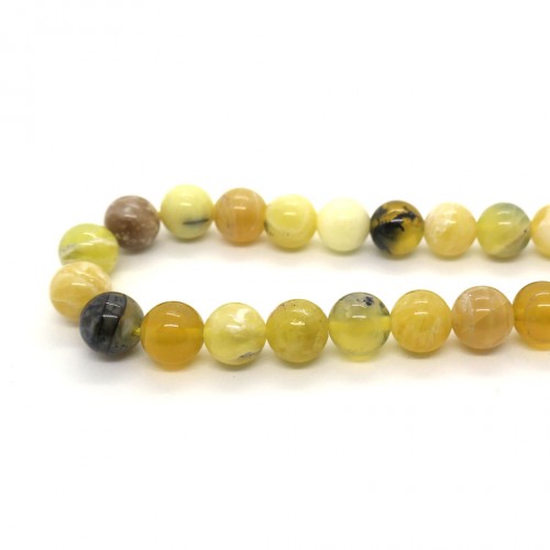 Round bead 8mm yellow Opal (strand)
