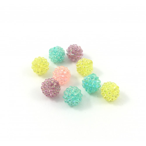 Mix acrylic raspberry beads (pack of 5)