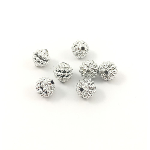 Silver acrylic raspberry beads (pack of 5)