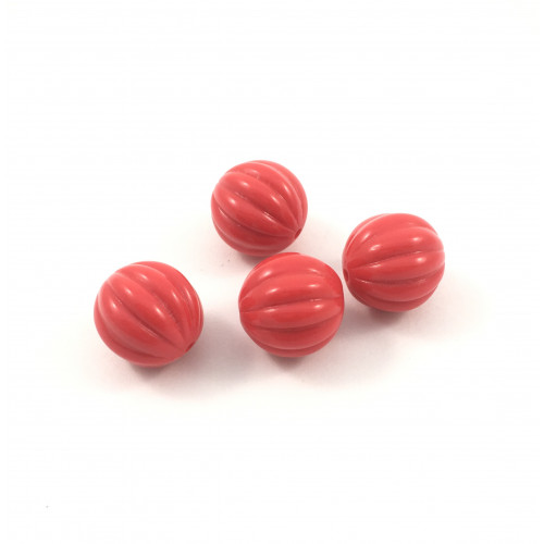 Round red plastic beads*