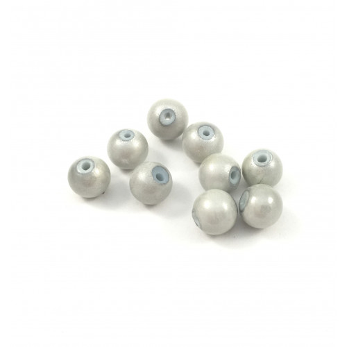 White silver 6 mm ''wonder bead'' acrylic beads