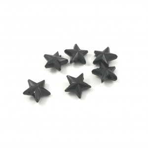 Billes plastique étoile opaque noir (paquet de 10)