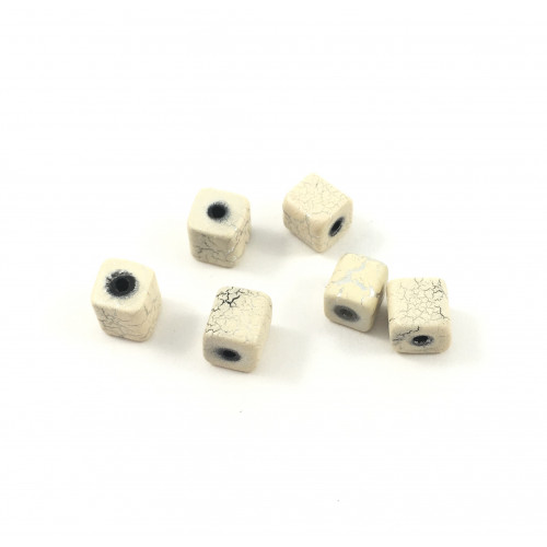 White and silver square desert beads